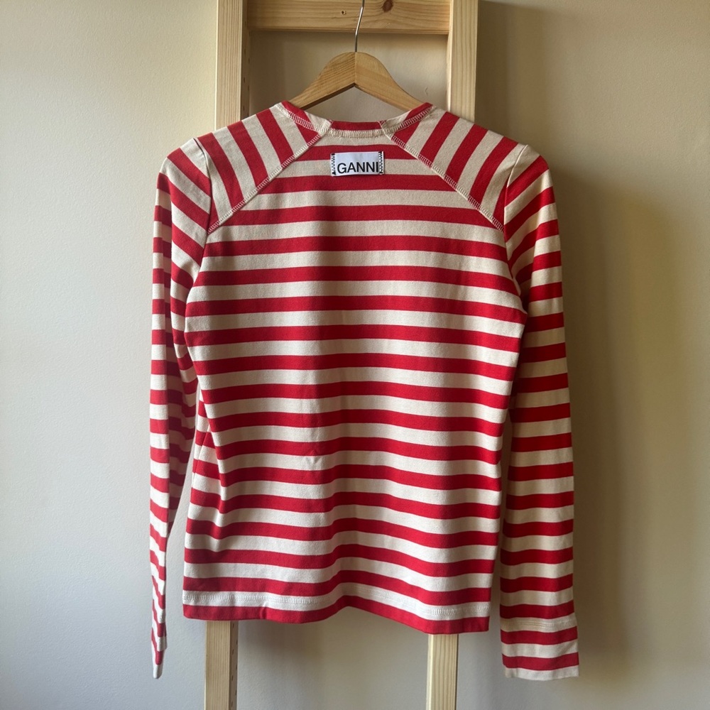 Ganni L/S Striped Tee
